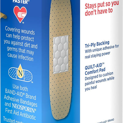Band-Aid Brand Tru-Stay Sheer Strips Adhesive Bandages for First Aid and Wound Care, All One Size