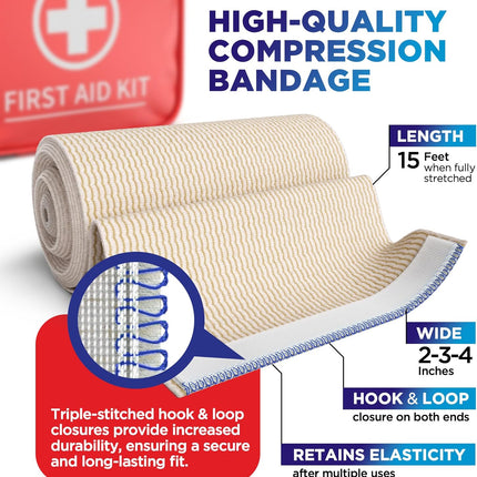 High-Performance Elastic Bandage Wrap - 6pk (2x2", 2x3", 2x4") Strong Self-Closing Compression Bandage Wrap - Foot, Ankle, Wrist, Knee Wrap, Mighty-X