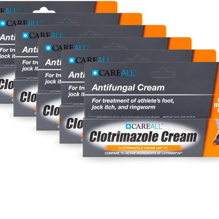 Pcs CareAll Clotrimazole Antifungal Cream 1% USP 1.0 oz, Cures Most Athlete’s Foot, Jock Itch and Ringworm, Sooths and Relieves Itching, Burning and Cracking from These Conditions