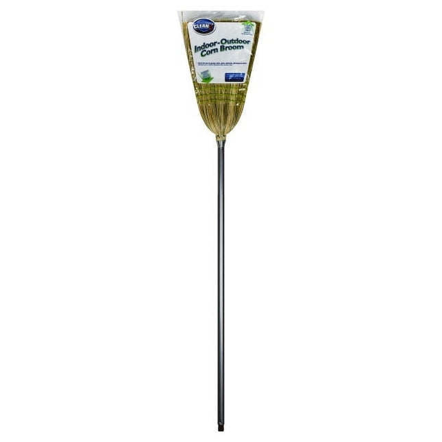 Reynera Indoor & Outdoor 11" wide Natural Fiber Corn Broom, Metal Handle, 1 ct
