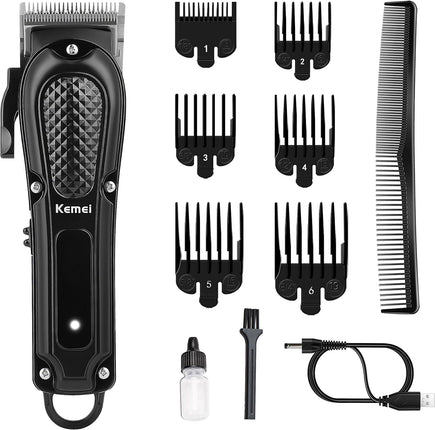KEMEI Hair Clippers for Men, Professional Barber Clippers for Hair Cutting Cordless&Corded, Rechargeable Beard Trimmer, Gifts for Men