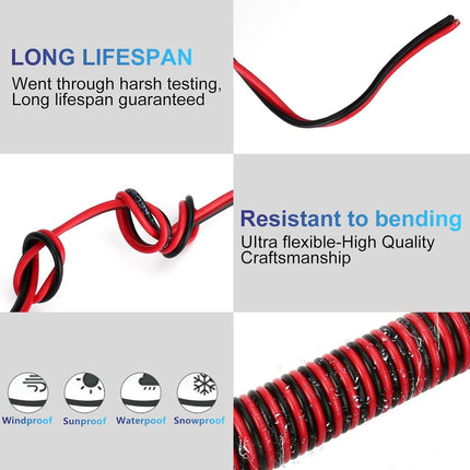 RWUJILONG 12V/24V Heavy Duty Cigarette Lighter Extension Cord 26.1FT with LED Light for Car Vehicle Tire Pump Air Compressor Refrigerator Coffee Maker etc. (1*Spare Fuse)