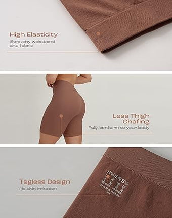 INNERSY Women's Slip Shorts for Under Dresses High Waisted Shorts 3-Pack(Black/Cafe/Light Beige,XX-Large)