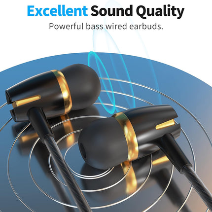 Kirababy Earbuds Wired with Microphone, 5 Pack Wired Headphones with Powerful Heavy Bass, High Definition, Earphones Wired 3.5mm Jack