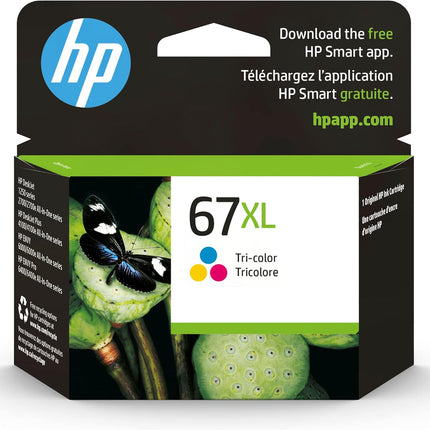 HP 67XL Tri-color High-yield Ink Cartridge | Works with HP DeskJet 1255, 2700, 4100 Series, HP ENVY 6000, 6400 Series | Eligible for Instant Ink | 3YM58AN
