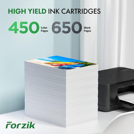 Forzik Remanufactured Ink Cartridges Replacement for HP Ink 63 63XL Works with DeskJet 1110 2130 3630 Envy 4510 4520 OfficeJet 3830 4650 5220 Printer(1Black,1Color,2 Pack)
