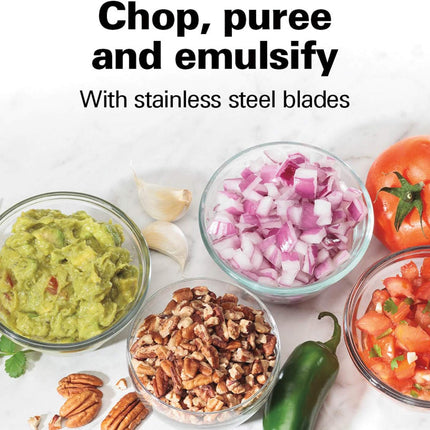 Hamilton Beach Electric Vegetable Chopper & Mini Food Processor, 3-Cup, 350 Watts, for Dicing, Mincing, and Puree, Black (72850)