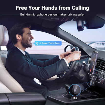 UGREEN 5.3 Aux Bluetooth Adapter for Car, [Greater Connection] Bluetooth Aux Adapter for Car, Bluetooth aux for Wireless Audio Receiver for Home Stereo/Wired Speaker, 15H Battery Life