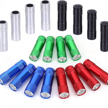 FASTPRO Aluminum 6-LED Flashlights Set with Lanyard and AAA Batteries Included and Pre-Installed