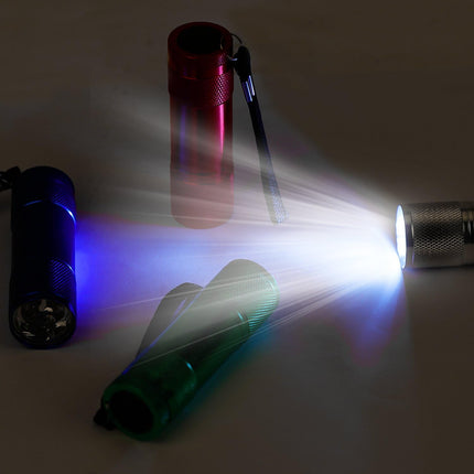 FASTPRO Aluminum 6-LED Flashlights Set with Lanyard and AAA Batteries Included and Pre-Installed