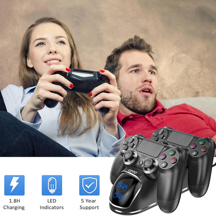PS4 Controller Charger Dock Station, OIVO 1.8Hrs PS4 Controller Charging Dock, Charging Station Replacement for Playstation 4 Dualshock 4 Charger