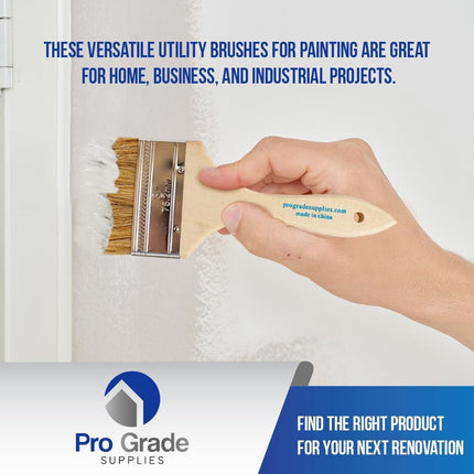 Pro Grade - Chip Paint Brushes - 3 Inch Chip Paint Brush Light Brown