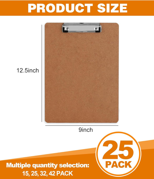 Clipboards, HERKKA Hardboard Office Clipboards Low Profile Clip Standard A4 Letter Size, ECO Friendly