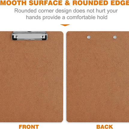 Clipboards, HERKKA Hardboard Office Clipboards Low Profile Clip Standard A4 Letter Size, ECO Friendly