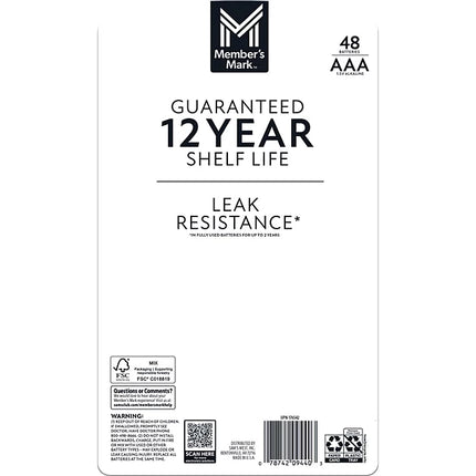 Member's Mark Alkaline AAA Batteries (48 Pack) (Copy)