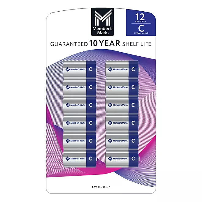Member's Mark Alkaline C Batteries (12 Pack)