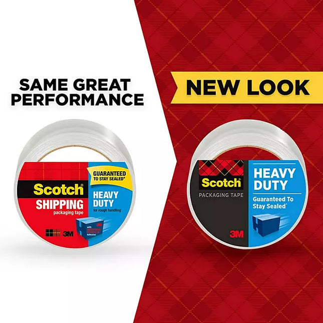 Scotch Heavy Duty Shipping Packaging Tape, 1.88" x 60.15 yd