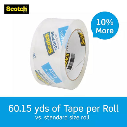 Scotch Heavy Duty Shipping Packaging Tape, 1.88" x 60.15 yd