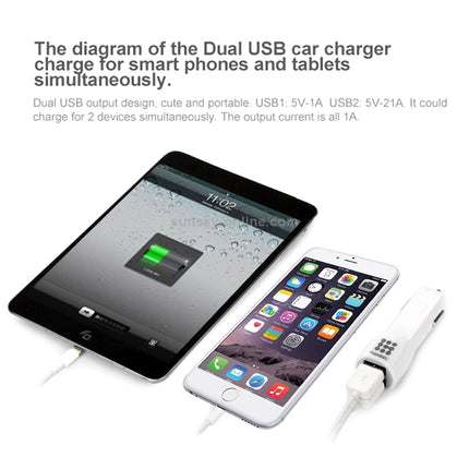 HAWEEL High Quality 2.1A\n+ 1A Dual USB Ports Car Charger(Black)