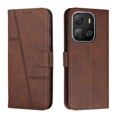 For Tecno Pop 7 Stitching Calf Texture Buckle Leather Phone Case
