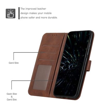 For Samsung Galaxy A03 Core Stitching Calf Texture Buckle Leather Phone Case(Brown)