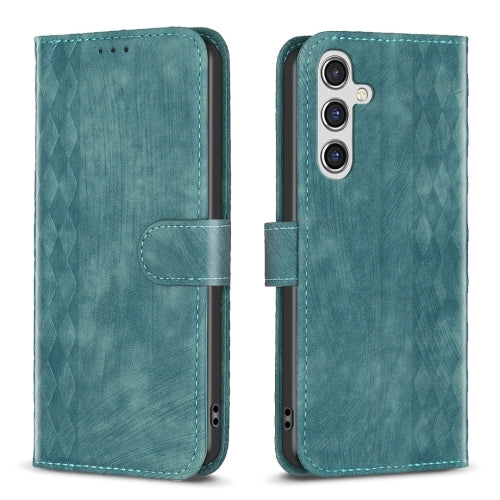 For Samsung Galaxy A14 4G/5G Plaid Embossed Leather Phone Case
