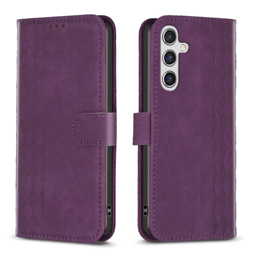 For Samsung Galaxy A14 4G/5G Plaid Embossed Leather Phone Case