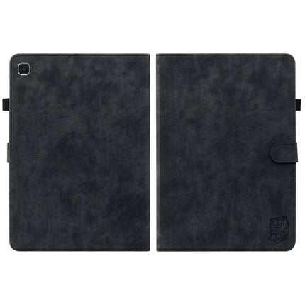 For Samsung Galaxy Tab A7 Lite Tiger Pattern Flip Leather Tablet Case(Black)