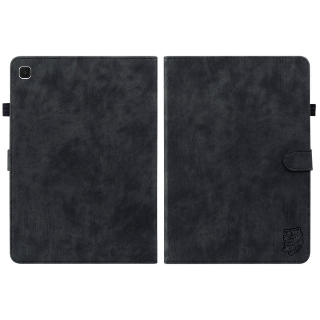 For Samsung Galaxy Tab A7 Lite Tiger Pattern Flip Leather Tablet Case(Black)