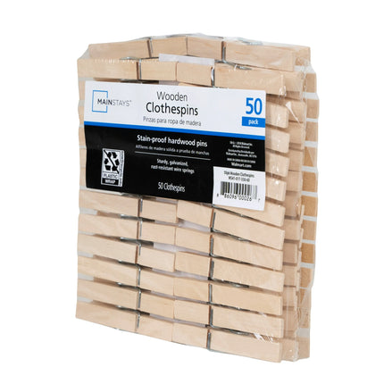 Mainstays Wood Clothes Pins, Beige, 50 Count