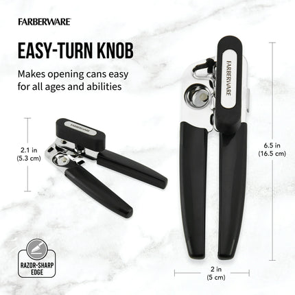 Faberware Professional Portable Can Opener with Black Handle
