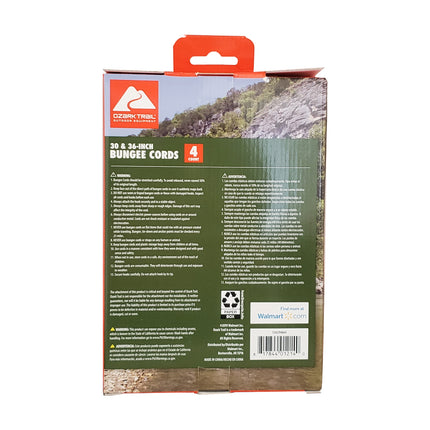 Ozark Trail Rubber Bungee Cords 4 Count Box