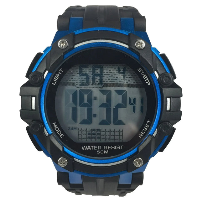 George Men's Digital Sport Wristwatch Plastic Strap