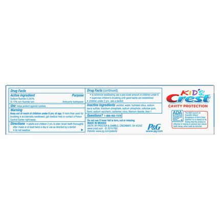 Crest Kid's Cavity Protection Toothpaste, Sparkle Fun, 2.2 oz