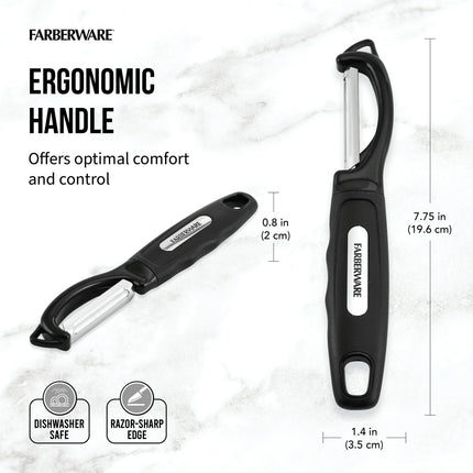 Faberware Professional Euro Peeler with Stainless Steel Blade in Black
