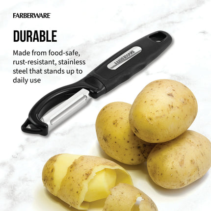 Faberware Professional Euro Peeler with Stainless Steel Blade in Black