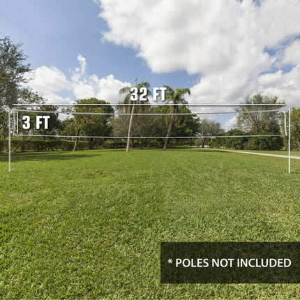 Athletic Works Replacement Volleyball Net, 32' x 3' Full Size Net