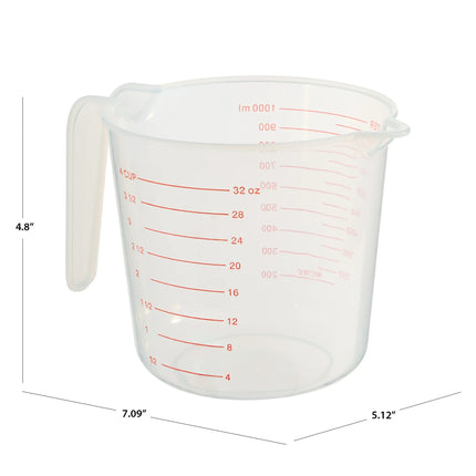 Mainstays 4 Cup PP Plastic Measuring Cup, 32 oz, Clear