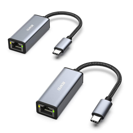 BENFEI USB-C to Ethernet Adapter, USB Type-C (Thunderbolt 3/4) to RJ45 Gigabit Ethernet LAN Network Adapter Compatible with iPhone 15 Pro/Max, MacBook Pro/Air 2023, iPad Pro,iMac, S23, XPS 17 and More