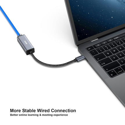 BENFEI USB-C to Ethernet Adapter, USB Type-C (Thunderbolt 3/4) to RJ45 Gigabit Ethernet LAN Network Adapter Compatible with iPhone 15 Pro/Max, MacBook Pro/Air 2023, iPad Pro,iMac, S23, XPS 17 and More