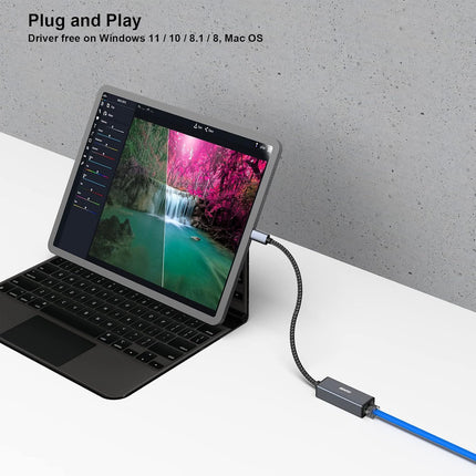 BENFEI USB-C to Ethernet Adapter, USB Type-C (Thunderbolt 3/4) to RJ45 Gigabit Ethernet LAN Network Adapter Compatible with iPhone 15 Pro/Max, MacBook Pro/Air 2023, iPad Pro,iMac, S23, XPS 17 and More