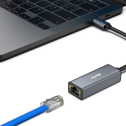 BENFEI USB-C to Ethernet Adapter, USB Type-C (Thunderbolt 3/4) to RJ45 Gigabit Ethernet LAN Network Adapter Compatible with iPhone 15 Pro/Max, MacBook Pro/Air 2023, iPad Pro,iMac, S23, XPS 17 and More