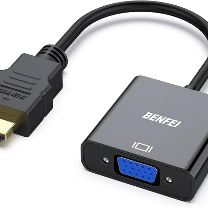 Moread HDMI to VGA, Gold-Plated HDMI to VGA Adapter (Male to Female) for Computer, Desktop, Laptop, PC, Monitor, Projector, HDTV, Chromebook, Raspberry Pi, Roku, Xbox and More - Black