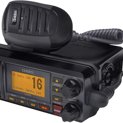 Uniden UM385BK 25 Watt Fixed Mount Marine VHF Radio, Waterproof, Marine Channels