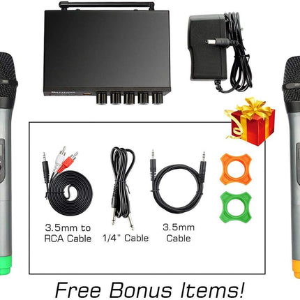 Fifine UHF Dual Channel Wireless Handheld Microphone System-K036