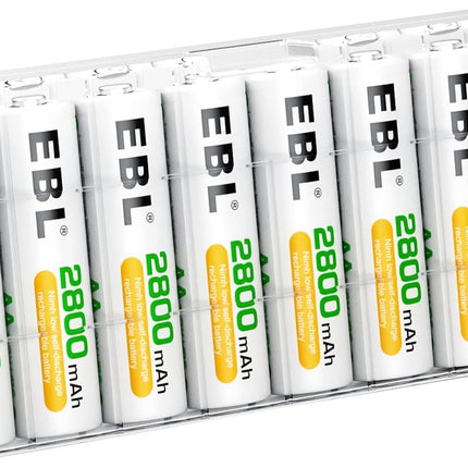 EBL Batteries 2800mAh High Capacity Precharged Ni-MH AA Rechargeable Batteries