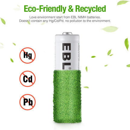 EBL Batteries 2800mAh High Capacity Precharged Ni-MH AA Rechargeable Batteries