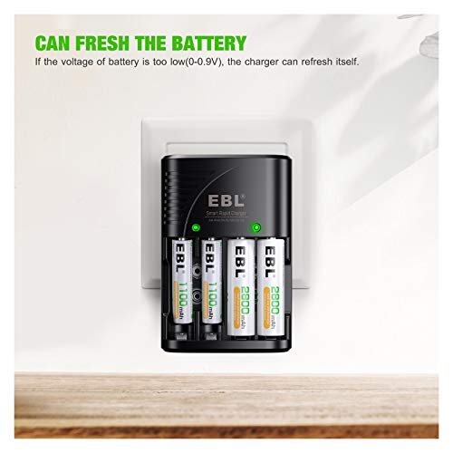 EBL Smart Rapid AA AAA Charger for AA AAA 9V Rechargeable Batteries Ni-MH Ni-CD Rechargeable Batteries