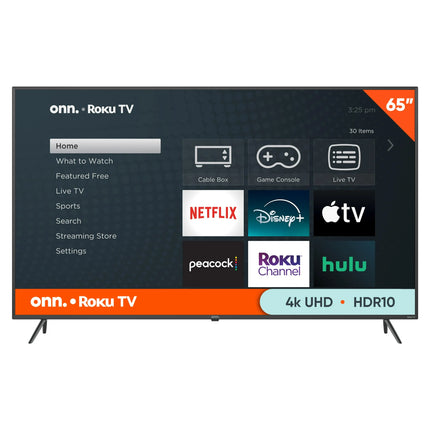 onn. 65� Class 4K UHD (2160P) LED Roku Smart Television HDR (100012587)