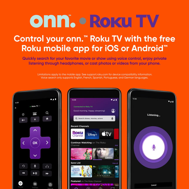 onn. 32� Class HD (720P) LED Roku Smart Television (100012589)